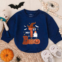 My First Halloween Baby Romper with Witch Hat Ghost Pumpkin Design Soft Cotton Bodysuit Infant Costume Outfit for Boy or Girl