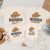 My First Rodeo Family Shirts Cowboy Birthday Outfit Western Baby Clothes Matching Set Soft Cotton Personalized for Boys Girls