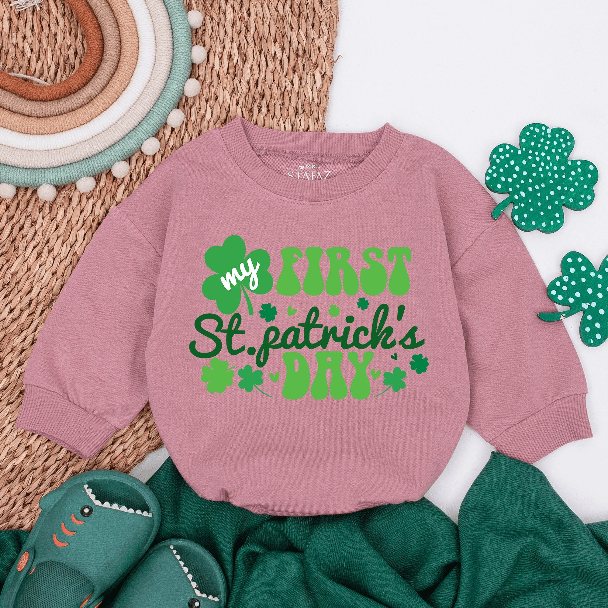 My First St. Patrick's Day Baby Romper Shamrock Green Outfit Infant Holiday Celebration Soft Cotton Festive Comfortable Wear