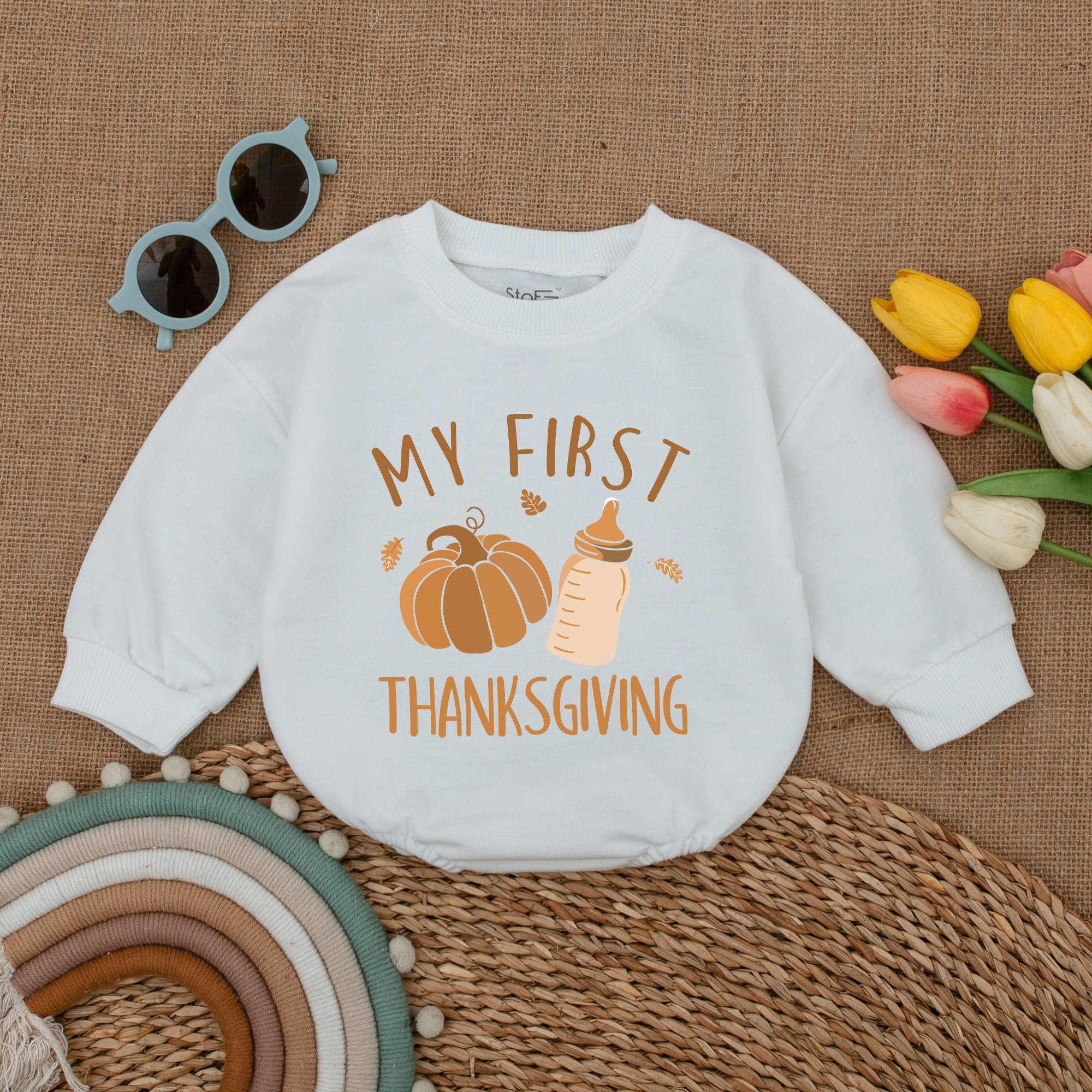 My First Thanksgiving Baby Romper Cozy Autumn Pumpkin Infant Outfit Fall Celebration Bodysuit Soft Cotton Holiday Baby Clothes