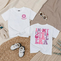 In My Flower Girl Era Baby Romper with Pink and Purple Floral Text, Soft Cotton Newborn Outfit, Matching Family Wedding Party Gift Idea