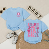In My Flower Girl Era Baby Romper with Pink and Purple Floral Text, Soft Cotton Newborn Outfit, Matching Family Wedding Party Gift Idea