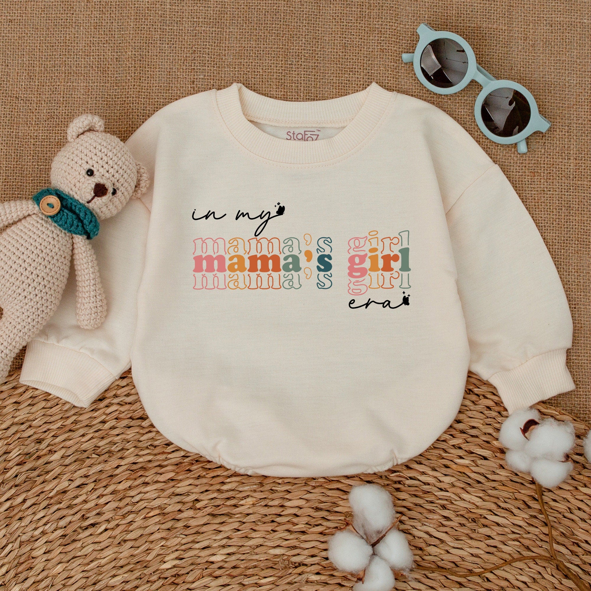 In My Mama's Girl Era Baby Romper Cheerful Colorful Design Mother's Day Gift for Infant Girls Soft Cotton Playful Bodysuit