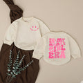 My Mama's Girl Era Baby Romper with Pink Retro Smiley Face Print, Long Sleeve Cotton Bodysuit for Baby Girls, Cute Gift for Mother's Day