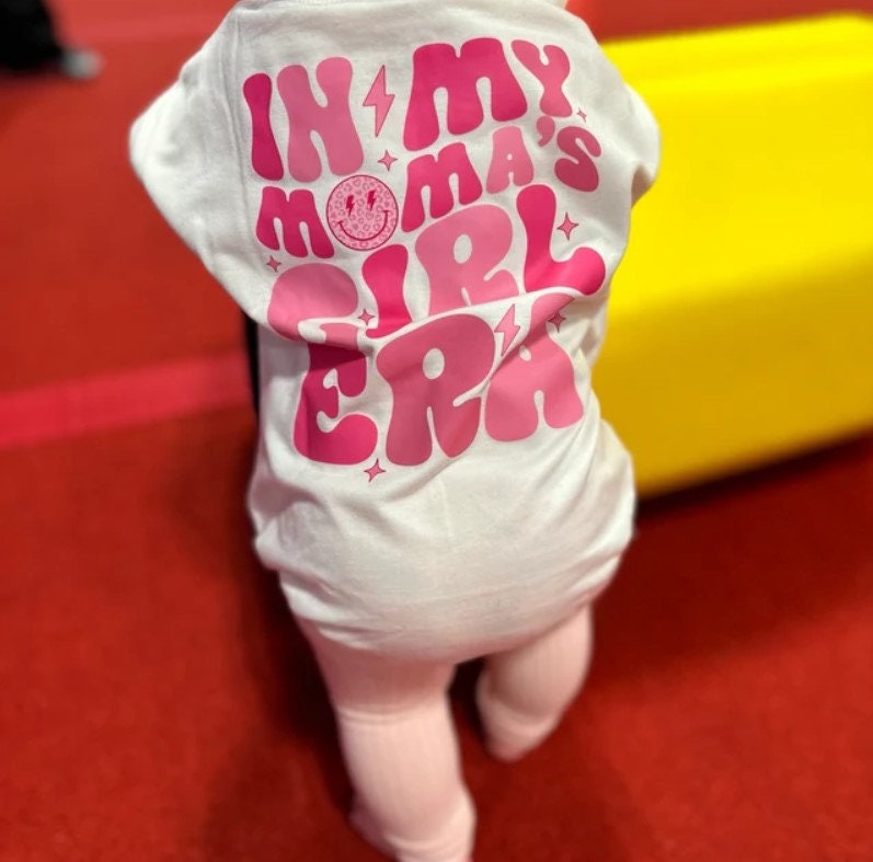 My Mama's Girl Era Baby Romper with Pink Retro Smiley Face Print, Long Sleeve Cotton Bodysuit for Baby Girls, Cute Gift for Mother's Day