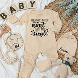 My Mom Is Taken but Hot Aunt Bodysuit Funny Baby Outfit Gift for New Auntie Soft Cotton Newborn Clothes Personalized Toddler Apparel
