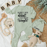 My Mom Is Taken but Hot Aunt Bodysuit Funny Baby Outfit Gift for New Auntie Soft Cotton Newborn Clothes Personalized Toddler Apparel