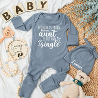 My Mom Is Taken but Hot Aunt Bodysuit Funny Baby Outfit Gift for New Auntie Soft Cotton Newborn Clothes Personalized Toddler Apparel