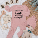 My Mom Is Taken but Hot Aunt Bodysuit Funny Baby Outfit Gift for New Auntie Soft Cotton Newborn Clothes Personalized Toddler Apparel