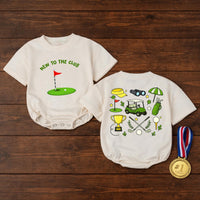 New To The Club Golf Bubble Romper Baby Boy Outfit, Fun Cartoon Golf Design, Comfortable Cotton Birthday, Casual Summer Toddler Clothes