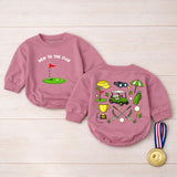 New To The Club Golf Bubble Romper Baby Boy Outfit, Fun Cartoon Golf Design, Comfortable Cotton Birthday, Casual Summer Toddler Clothes
