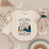 Newest Member Camping Crew Baby Romper Retro Camper Lake Scene Soft Cotton Infant Outfit Adventure Gift Boy Girl Casual Wear