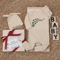 Ocean Turtle Baby Bodysuit with Hat Hudson Design Soft Cotton Newborn Outfit Perfect for Summer New Baby Gift or Coming Home Set