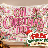Oh Christmas Tree Sweatshirt Family Matching Outfits, Buy 4 Item Get 1 Free Banner 40x30 inch