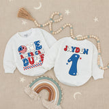 One American Dude Baby Romper, Custom 1st Birthday Outfit, Soft Cotton Fourth of July Party Clothes, Infant Boy Holiday Celebration Gift