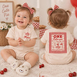 One Cutie Pie Matching Family Shirts and Baby Romper Set, Mama and Baby First Birthday Outfit with Custom Name