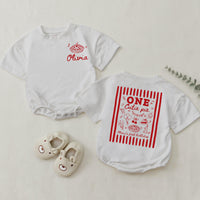 One Cutie Pie Matching Family Shirts and Baby Romper Set, Mama and Baby First Birthday Outfit with Custom Name