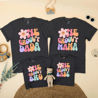 One Groovy Babe Matching Family Shirts Retro 70s Flower Design First Birthday Outfit Smash Cake Party Toddler Baby Girl Custom Cotton Gift