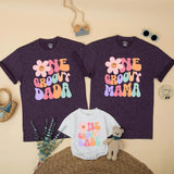 One Groovy Babe Matching Family Shirts Retro 70s Flower Design First Birthday Outfit Smash Cake Party Toddler Baby Girl Custom Cotton Gift