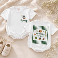 One Happy Camper 1st Birthday Outfit Set with Custom Name, Matching Family Camping Shirts and Baby Romper for Cake Smash