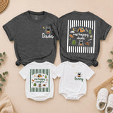 One Happy Camper 1st Birthday Outfit Set with Custom Name, Matching Family Camping Shirts and Baby Romper for Cake Smash