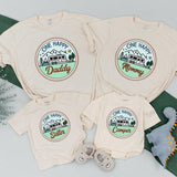 One Happy Camper Family Shirt Personalized Birthday Outfit Earthy Camping Theme Soft Cotton Design for Baby Toddler First Birthday