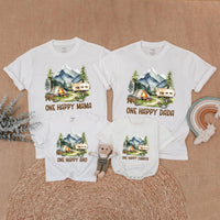 One Happy Camper Matching Family Shirts for 1st Birthday Outdoor Adventure Theme Custom Camping Outfit Baby Toddler Mom Dad Brother Gift
