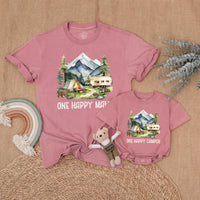 One Happy Camper Matching Family Shirts for 1st Birthday Outdoor Adventure Theme Custom Camping Outfit Baby Toddler Mom Dad Brother Gift