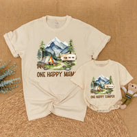 One Happy Camper Matching Family Shirts for 1st Birthday Outdoor Adventure Theme Custom Camping Outfit Baby Toddler Mom Dad Brother Gift