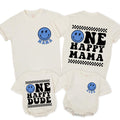 One Happy Dude Birthday Shirts, Matching Family Smiley Face Outfit, Custom 1st Birthday Tee for Baby, Toddler, Mama, Daddy Celebration Gift