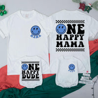 One Happy Dude Birthday Shirts, Matching Family Smiley Face Outfit, Custom 1st Birthday Tee for Baby, Toddler, Mama, Daddy Celebration Gift