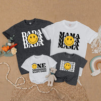 One Happy Dude Matching Birthday Shirt Retro Smiley Face Outfit for Baby 1st Birthday Gift Mommy and Me Family Tee Trendy Cotton Design