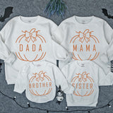 One Little Pumpkin Personalized Family Sweatshirts for Fall Birthday or Thanksgiving Matching Outfits for Baby Mom Dad Sister Brother
