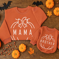 One Little Pumpkin Personalized Family Sweatshirts for Fall Birthday or Thanksgiving Matching Outfits for Baby Mom Dad Sister Brother
