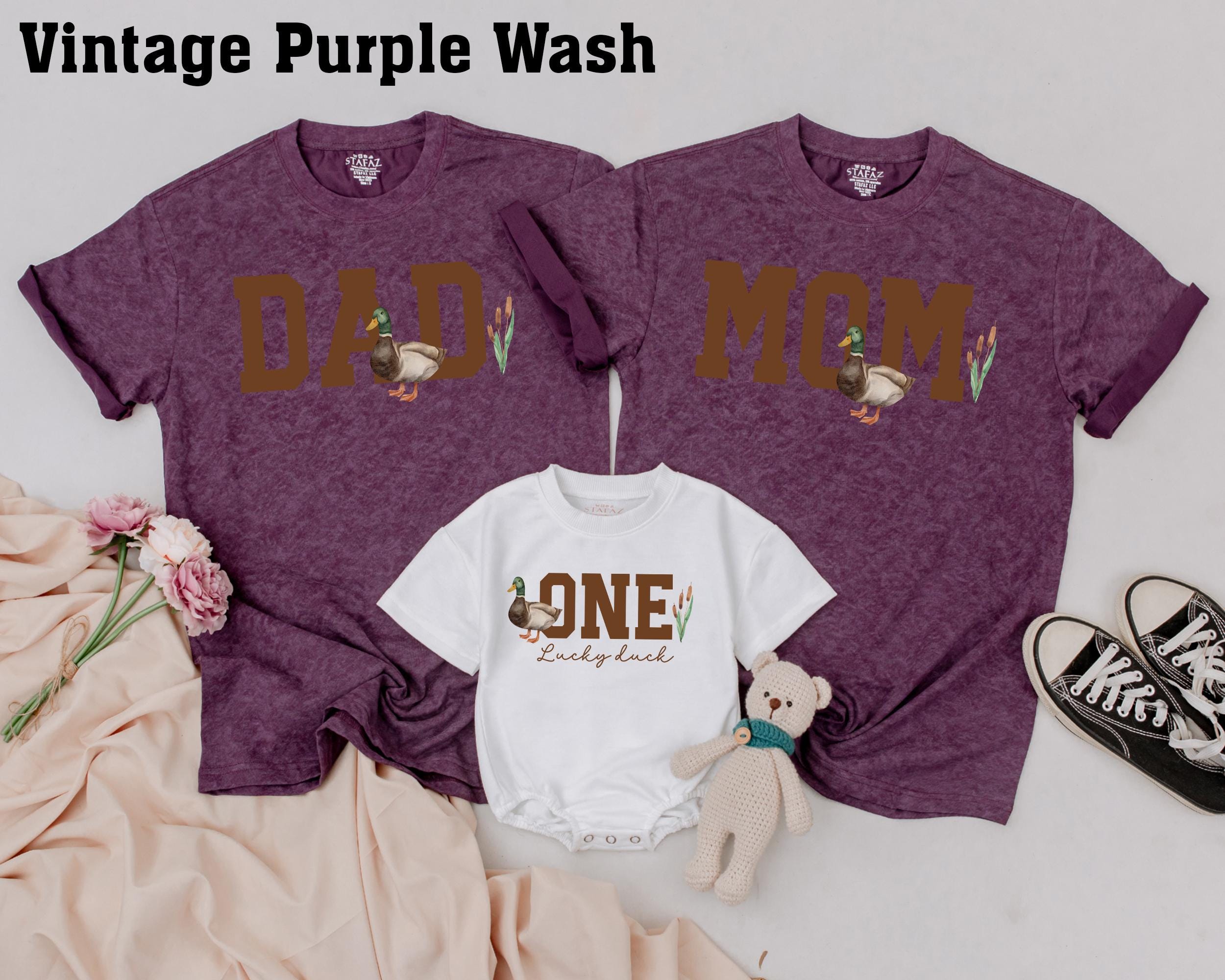 One Lucky Duck Custom Family Birthday Shirts Playful Duck Jungle Design for Baby Toddler Kids Adults Fun Party Outfit