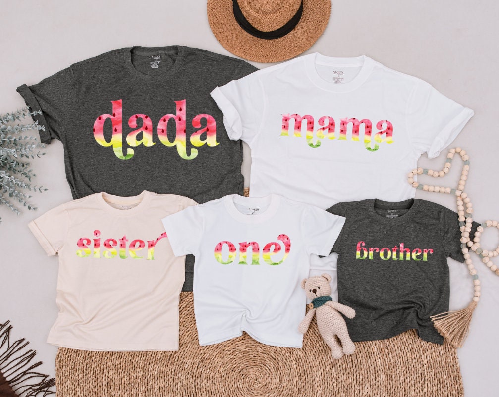 One In A Melon Family Birthday Shirts Watermelon Baby Outfit Matching Tees Soft Cotton Vibrant Design Personalized Custom Names