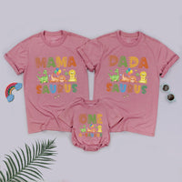 One A Saurus Dinosaur Romper for Baby First Birthday, Matching Family Shirts Dadasaurus Mamasaurus Custom Soft Cotton Outfit Gift