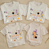 One Silly Goose Halloween Family Shirts with Custom Names, Matching Witchy Goose Outfits for Parents, Kids, and Babies
