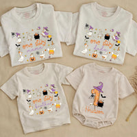 One Silly Goose Halloween Family Shirts with Custom Names, Matching Witchy Goose Outfits for Parents, Kids, and Babies