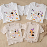 One Silly Goose Halloween Family Shirts with Custom Names, Matching Witchy Goose Outfits for Parents, Kids, and Babies