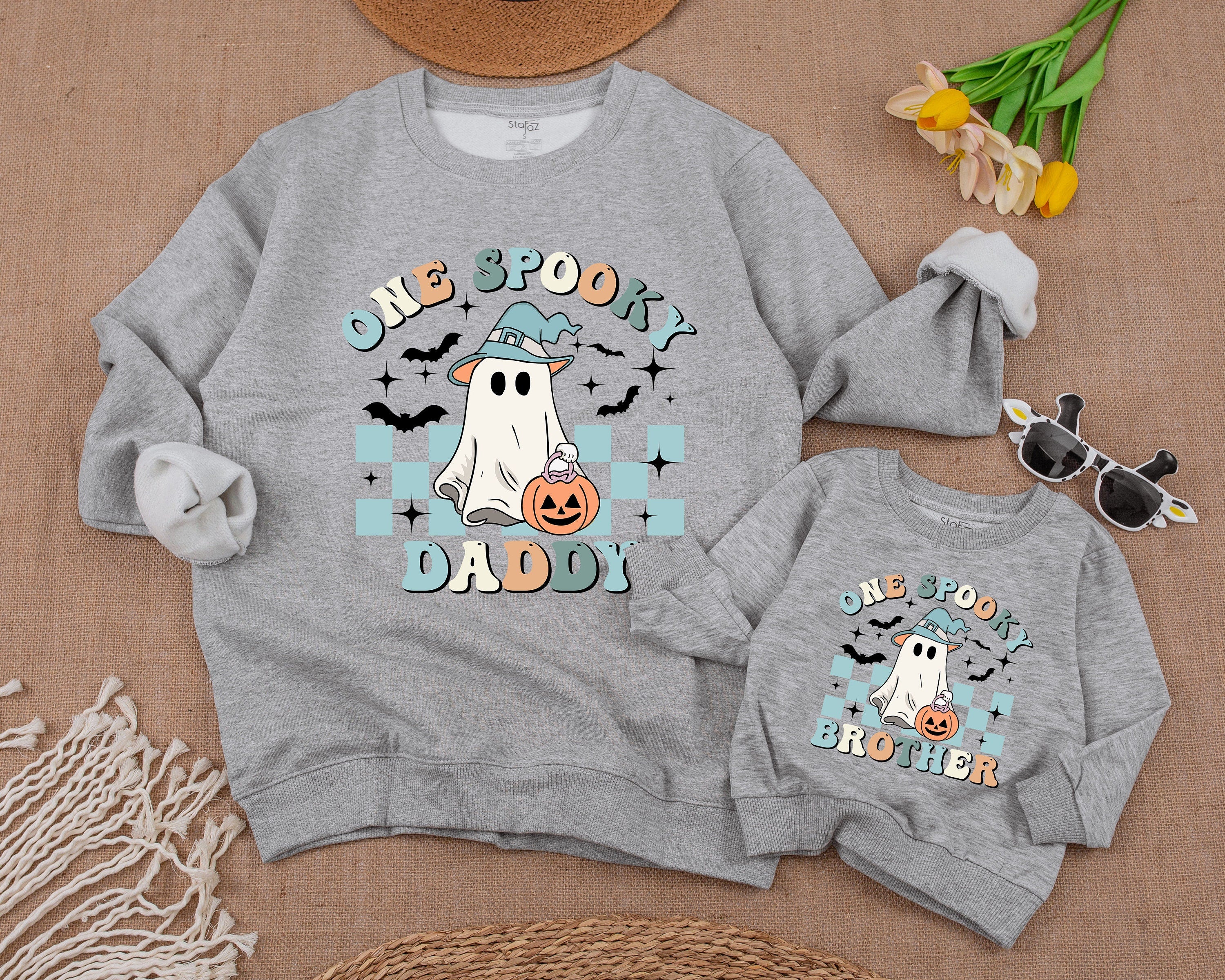 One Spooky Dude Baby Birthday Sweater Ghost Pumpkin Design Halloween Romper Soft Cotton Infant Toddler Boy Party Outfit Family Matching