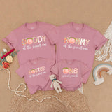 One Sweet Peach Family Matching Shirts for First Birthday Celebration Soft Cotton Customizable Outfit with Peach Graphic Design