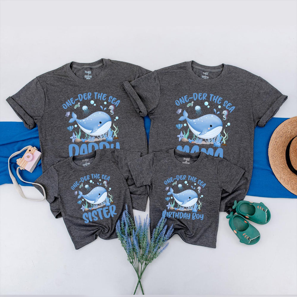 Oneder the Sea Birthday Shirt for Baby or Toddler, Ocean Animals 1st Birthday Outfit, Sea Theme Party Tee, Custom Name Gift for Boys or Girls