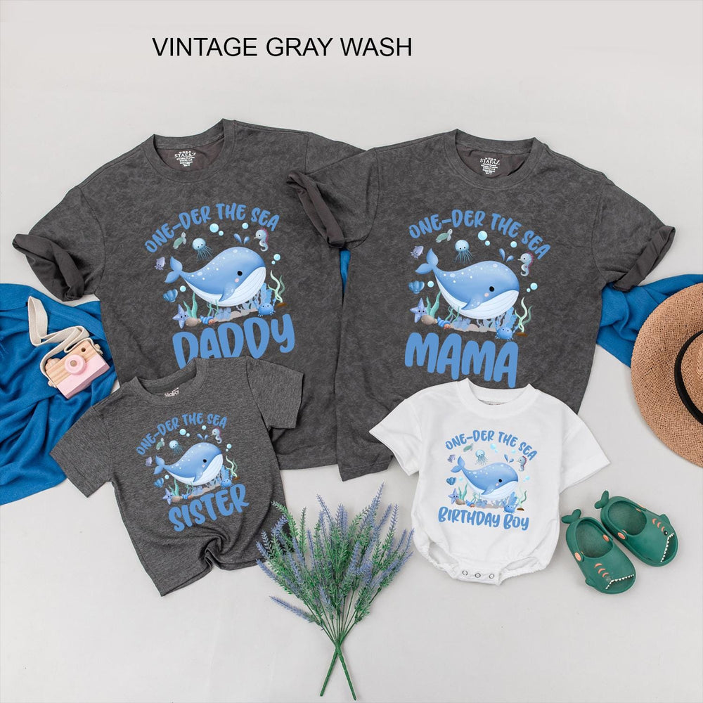 Oneder the Sea Birthday Shirt for Baby or Toddler, Ocean Animals 1st Birthday Outfit, Sea Theme Party Tee, Custom Name Gift for Boys or Girls