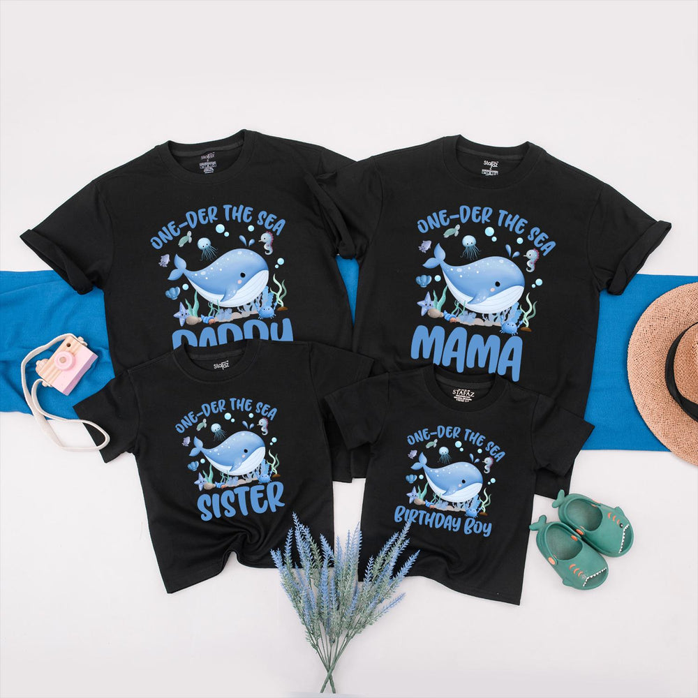 Oneder the Sea Birthday Shirt for Baby or Toddler, Ocean Animals 1st Birthday Outfit, Sea Theme Party Tee, Custom Name Gift for Boys or Girls