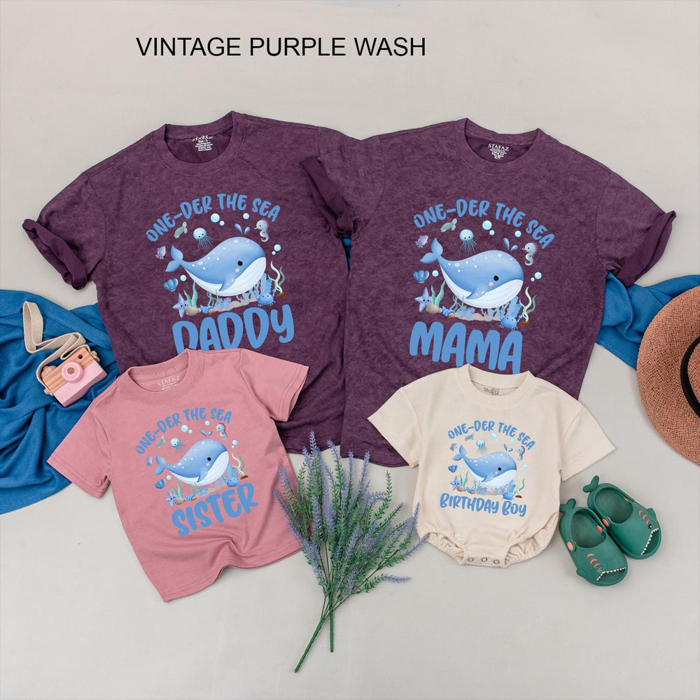 Oneder the Sea Birthday Shirt for Baby or Toddler, Ocean Animals 1st Birthday Outfit, Sea Theme Party Tee, Custom Name Gift for Boys or Girls