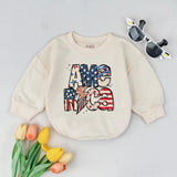 Patriotic Baby Bubble Romper America Flag Design Toddler Outfit Red White Blue Long Sleeve Independence Day Gift for Boys Girls