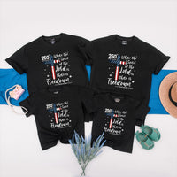 Patriotic Christian Family Shirts with Bible Verse, 250th America Freedom Tee for Kids, Adults & Babies, Soft Cotton 4th of July Outfits