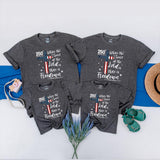 Patriotic Christian Family Shirts with Bible Verse, 250th America Freedom Tee for Kids, Adults & Babies, Soft Cotton 4th of July Outfits