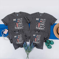 Patriotic Christian Family Shirts with Bible Verse, 250th America Freedom Tee for Kids, Adults & Babies, Soft Cotton 4th of July Outfits